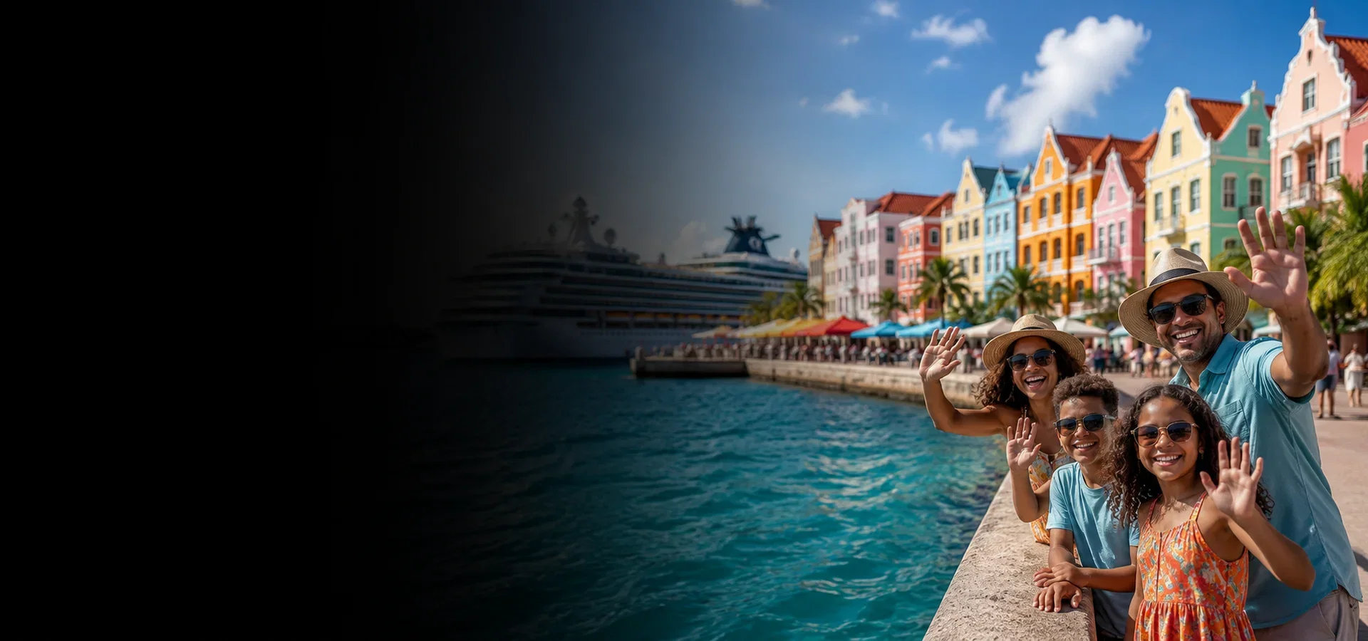 Luxury cruise sailing through the turquoise waters of the Caribbean